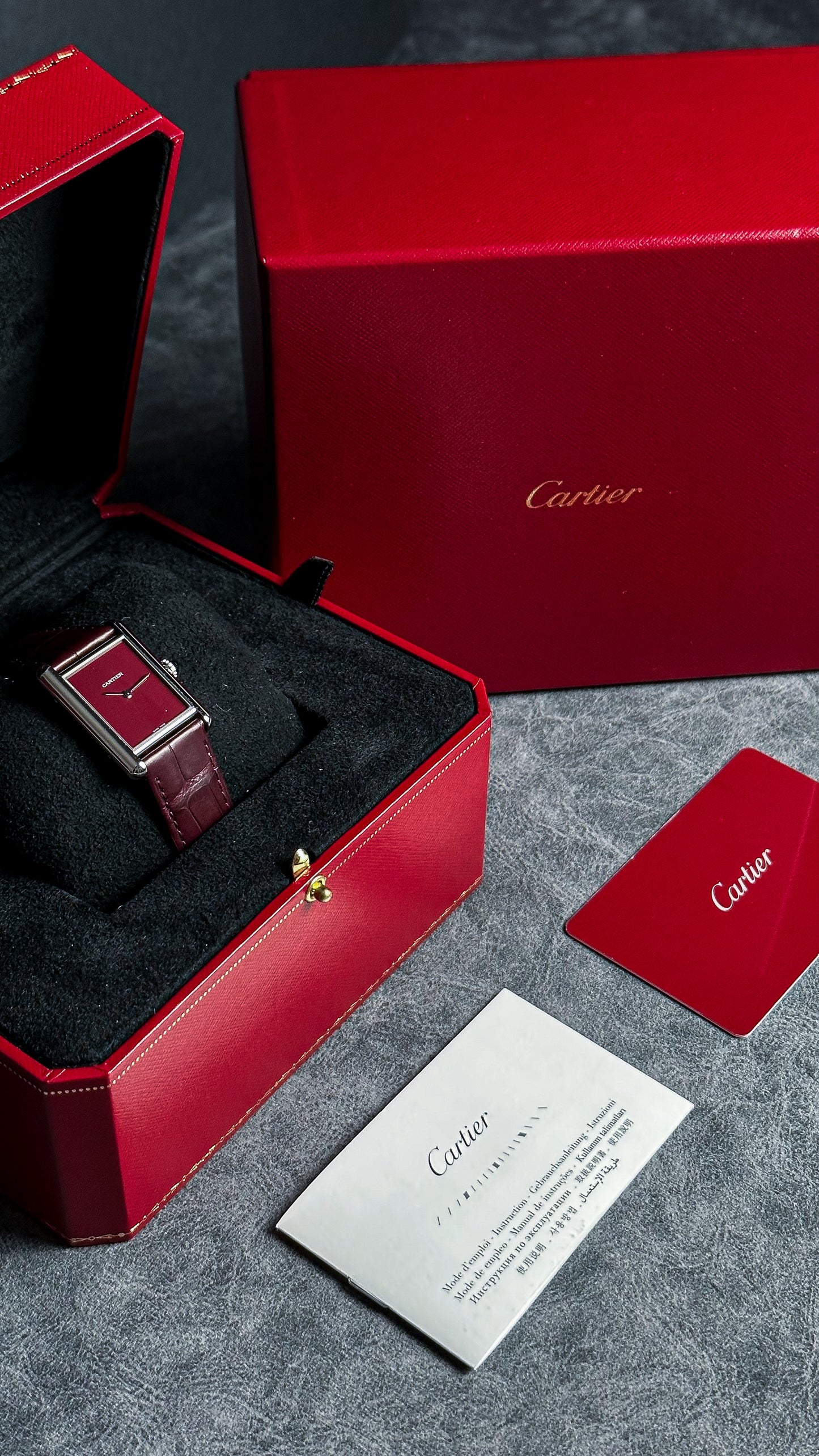 Cartier Must Tank Large In Red WSTA0054