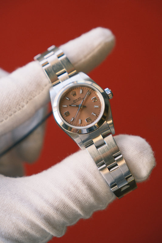 ROLEX 2001 Oyster Perpetual 24mm Salmon Dial on Oyster 76080PK